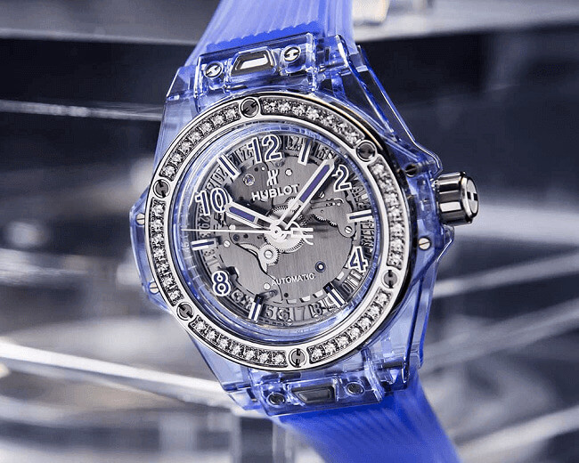 Mẫu đồng hồ Hublot One Click Blue Sapphire đầy thanh lịch và mạnh mẽ
